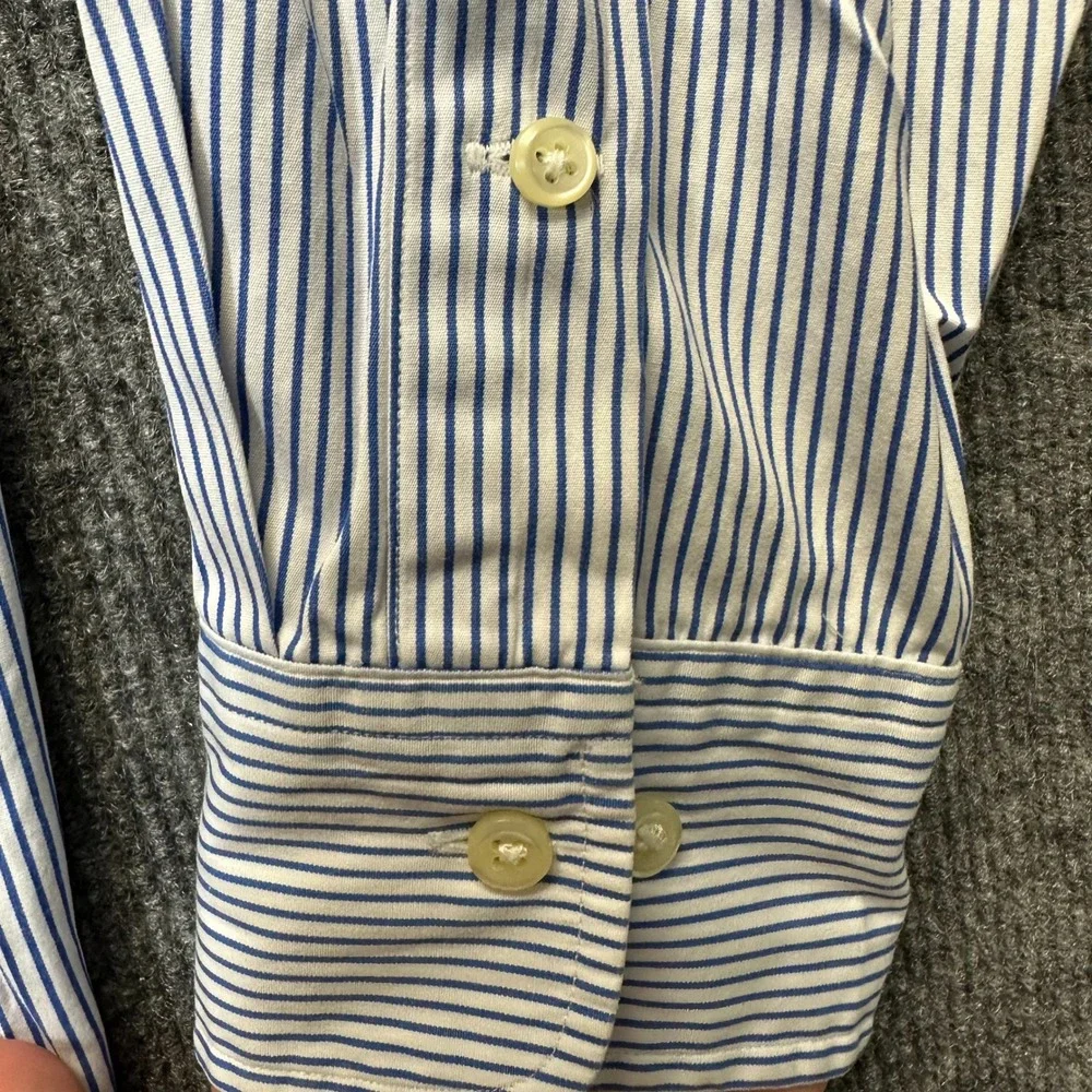 Polo Ralph Lauren Andrew Classic Fit Striped Shirt Mens 16.5 32/33 Blue White